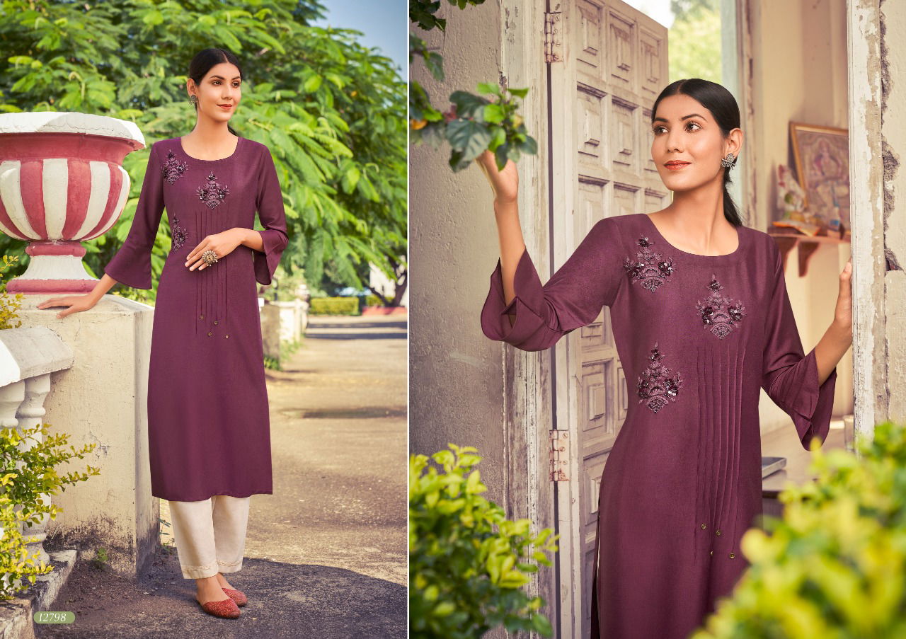 Kalaroop Octavia 10 Fancy Hand Work Designer Kurti Collection